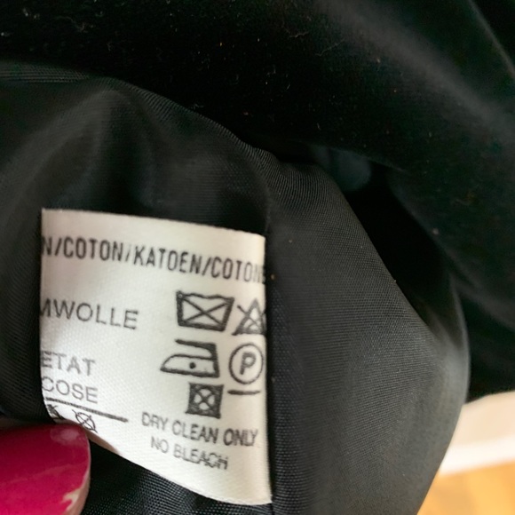 Louis Feraud Black Silk Velvet Wool Midi Dress 14 - Picture 5 of 7